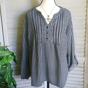 ⚜️ Kim Rogers Gingham Check Long Sleeve Blouse